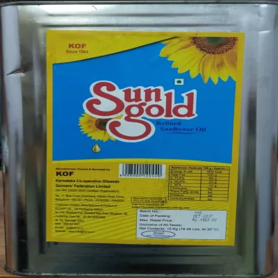 Sun Gold Safal Brand Refined Sun flower OIL 15kg Tin (safal Brand )