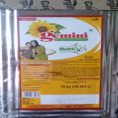 Gemini Refined Sunflower Oil 15kg Tin