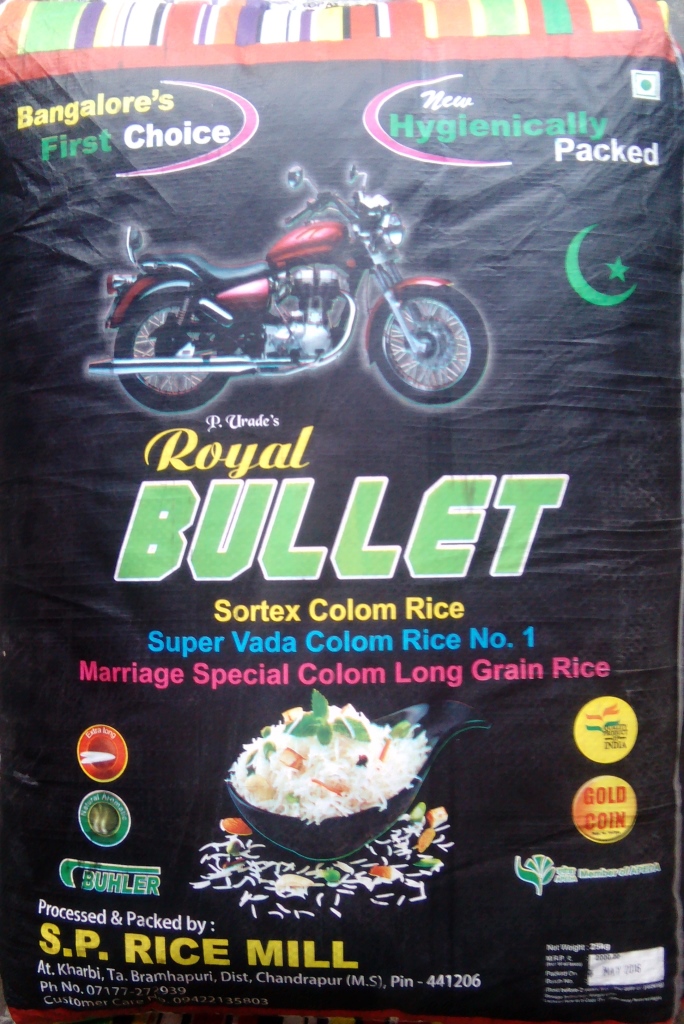 ( Kolam Rice ) Royal Bullet  Vada Colam Raw Rice 1yr Old 26 kg (min ord 4 bags)
